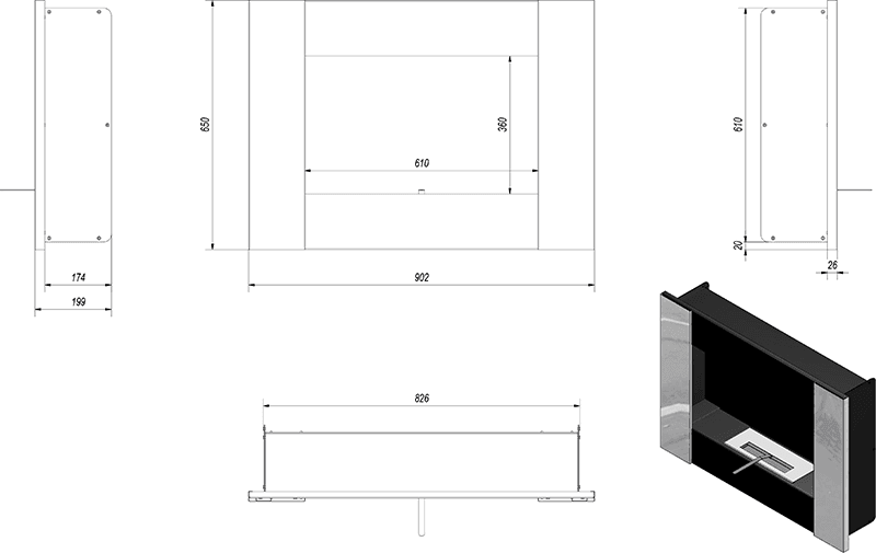 Bravo 2 Bio Fireplace