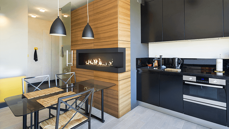 Delta 1200 Corner Right Bio Fireplace