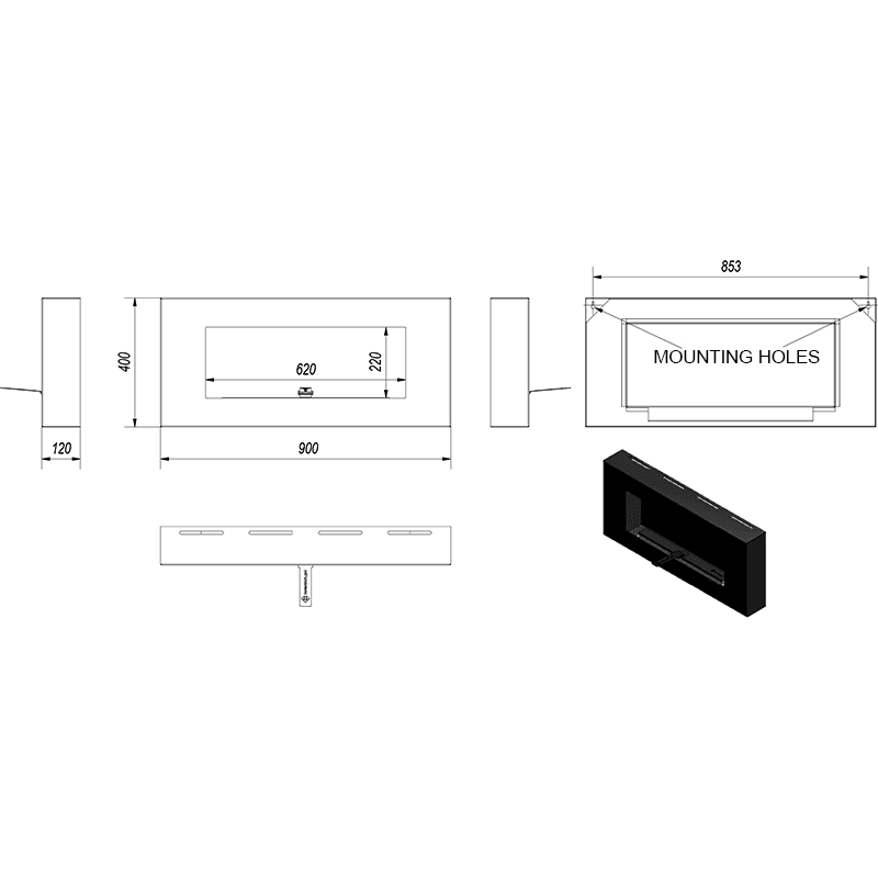 Delta Flat Bio Fireplace