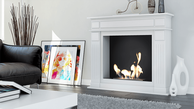 November White Bio Fireplace