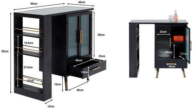 La Gomera Graphite Metal Bar Cabinet - WOO .Design