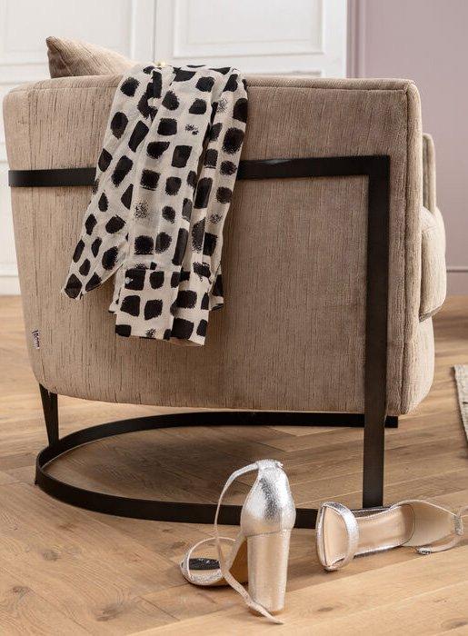 La Vida Beige Velvet Contemporary Armchair - WOO .Design