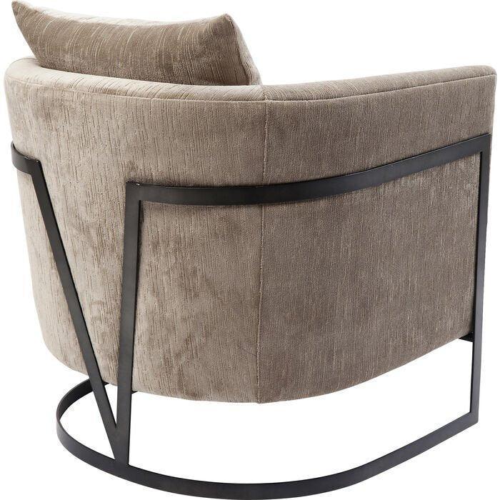 La Vida Beige Velvet Contemporary Armchair - WOO .Design