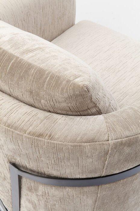 La Vida Beige Velvet Contemporary Armchair - WOO .Design