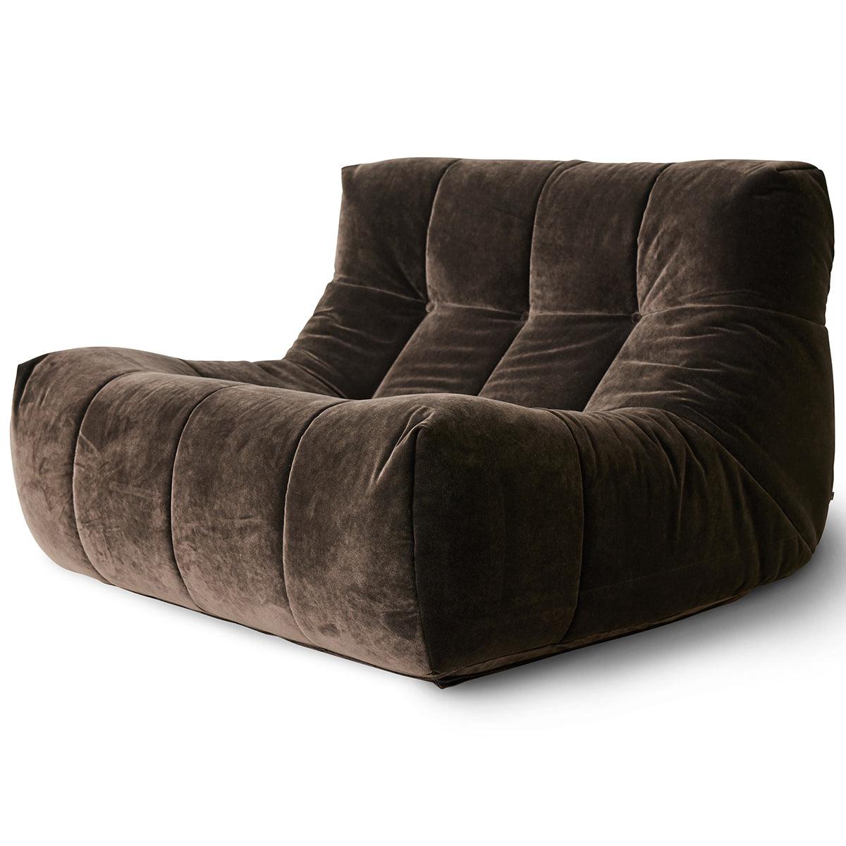 Lazy Espresso Royal Velvet Lounge Chair - WOO .Design
