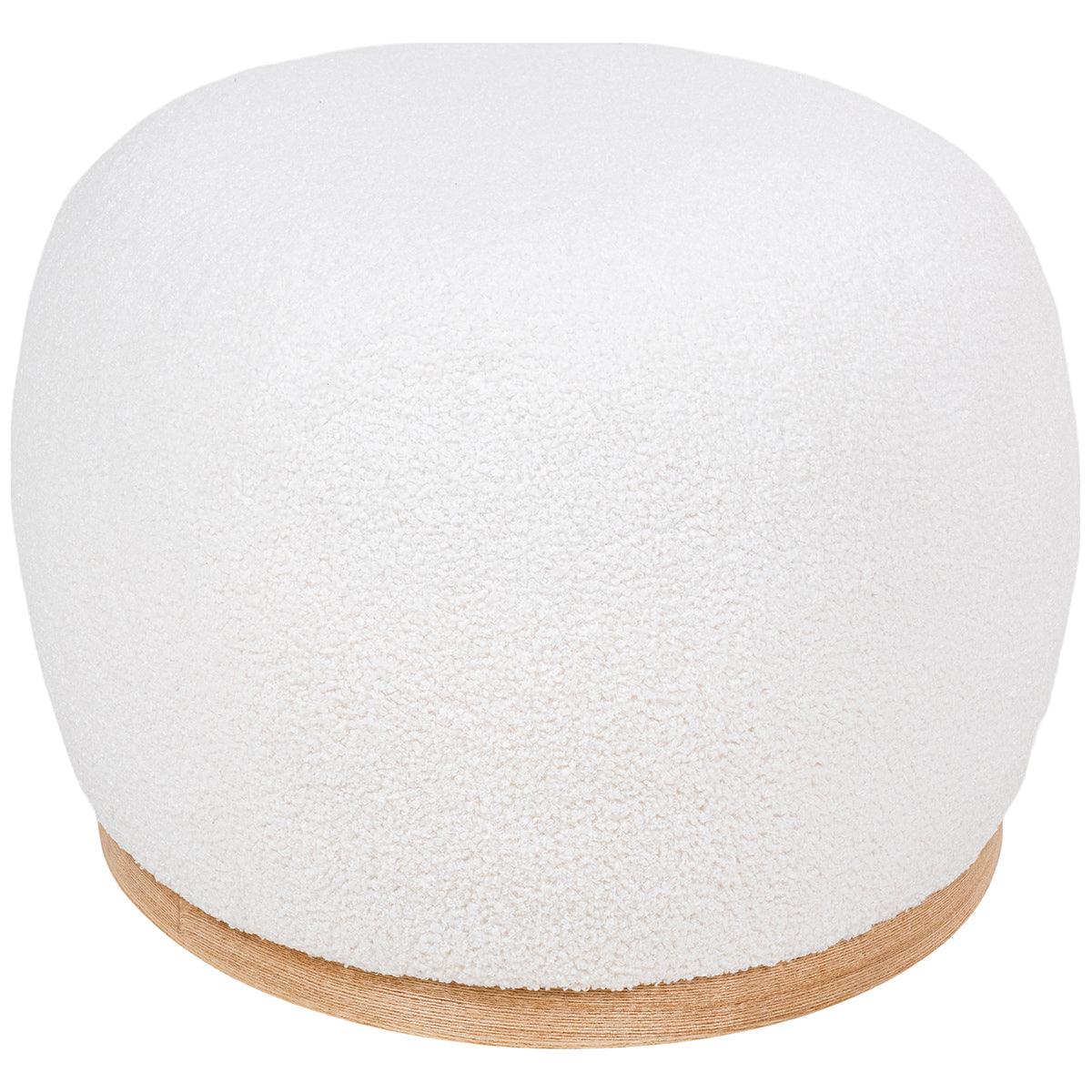 Manhattan White Boucle Pouf - WOO .Design