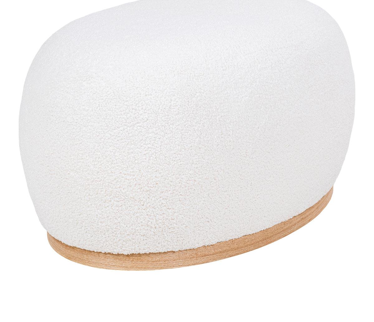 Manhattan White Boucle Pouf - WOO .Design