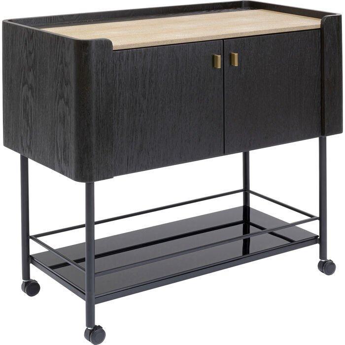 Milano Black-Brown Wooden Bar Trolley - WOO .Design