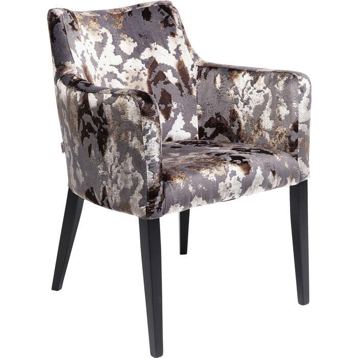 Mode Sublime Dark Brown Velvet Chair with Armrest - WOO .Design