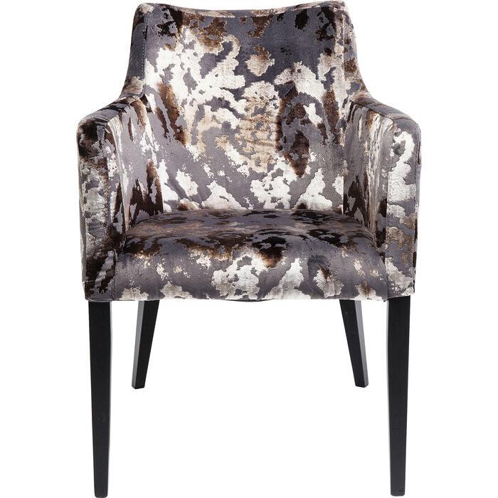 Mode Sublime Dark Brown Velvet Chair with Armrest - WOO .Design