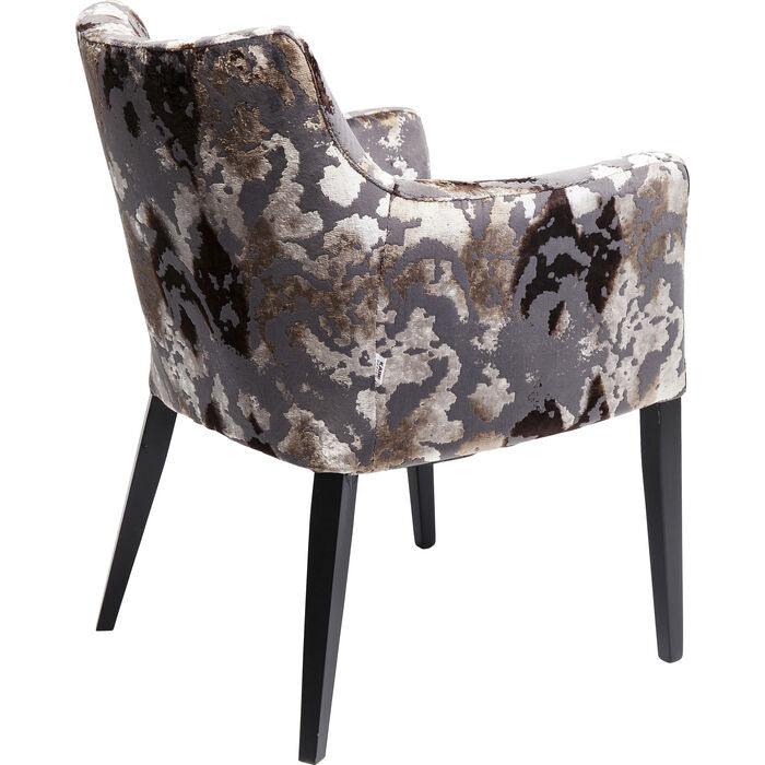 Mode Sublime Dark Brown Velvet Chair with Armrest - WOO .Design
