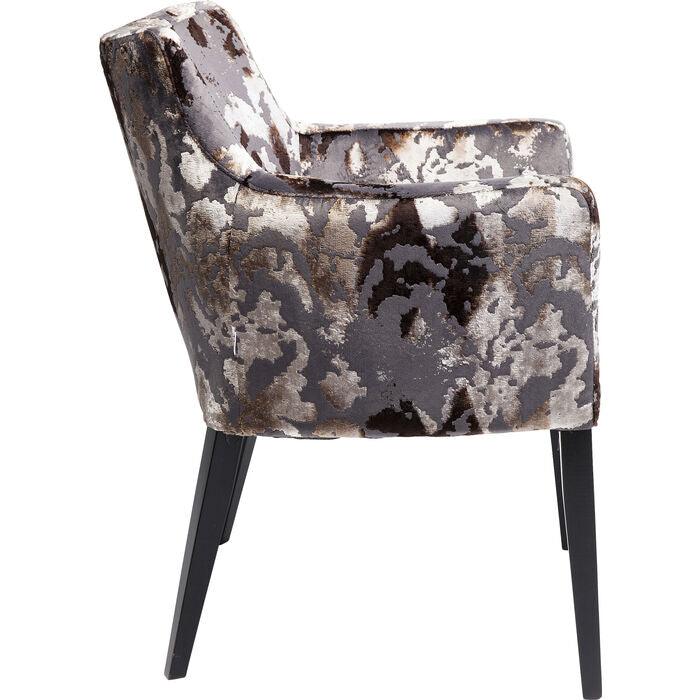 Mode Sublime Dark Brown Velvet Chair with Armrest - WOO .Design