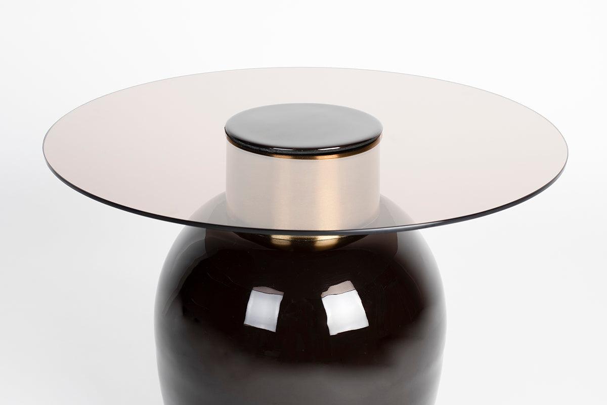 Mohra Brown Glass Side Table - WOO .Design