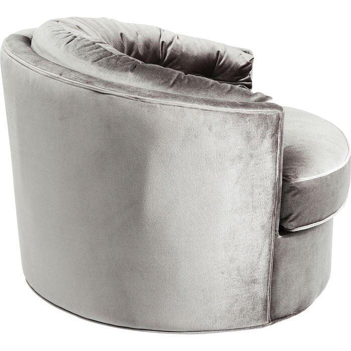 Music Hall Grey Velvet Swivel Armchair - WOO .Design