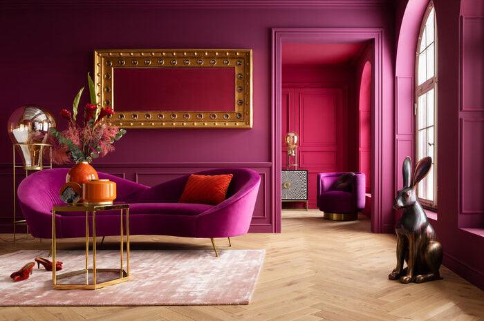 Night Fever Fuchsia Velvet 3 Seater Sofa - WOO .Design
