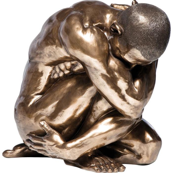 Nude Man Hug Bronze Deco Figurine - WOO .Design