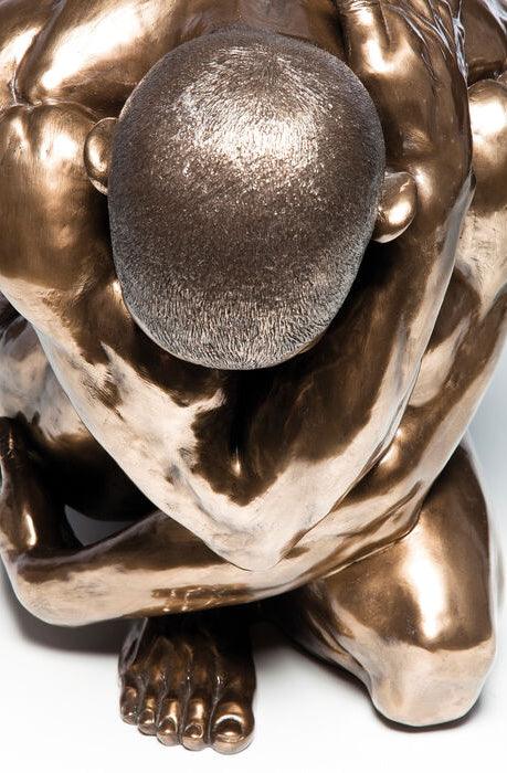 Nude Man Hug Bronze Deco Figurine - WOO .Design