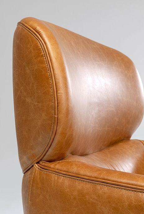 Ottawa Cognac Leather Swivel Armchair - WOO .Design