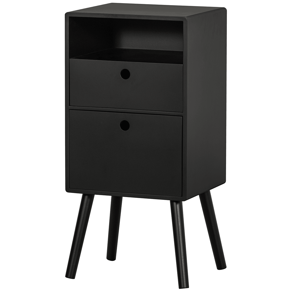 Ozzy Black Wood High Night Stand - WOO .Design