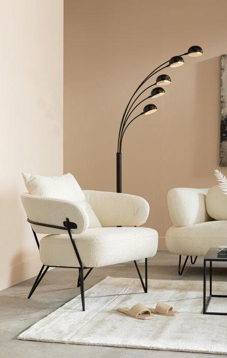 Peppo White Bouclé Armchair - WOO .Design