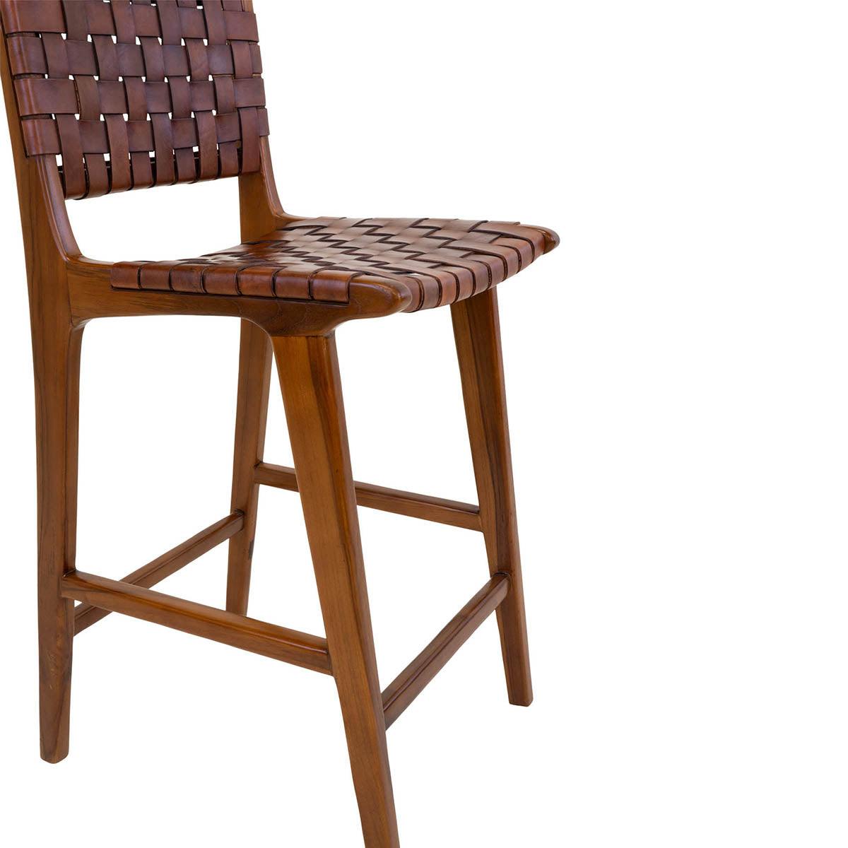 Perugia Brown Leather Counter Chair - WOO .Design