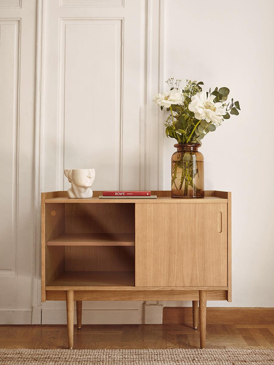 Petite 1050 Oak Wood/Glass Sideboard - WOO .Design