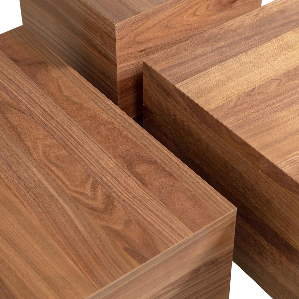 Pim Walnut Wood Side Table (3/Set) - WOO .Design