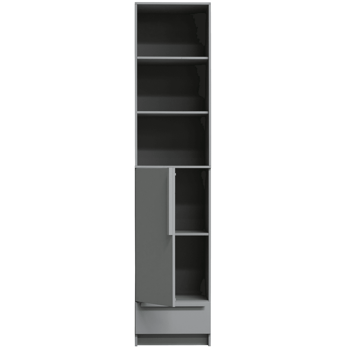 Pure Concrete Grey 1 Door Split Wardrobe - WOO .Design