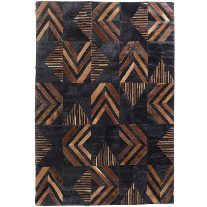 Puzzle Black/Brown Leather Carpet - WOO .Design