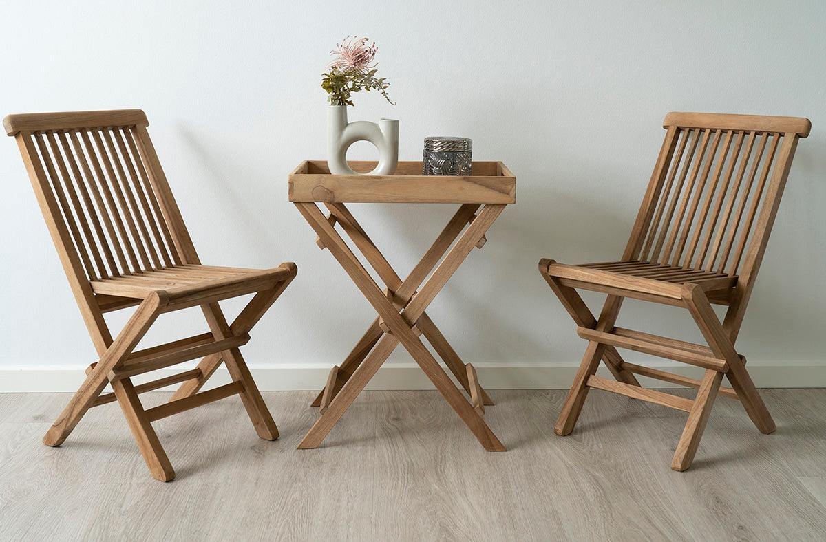 Ronda Natural Teak Wood Tray Table - WOO .Design