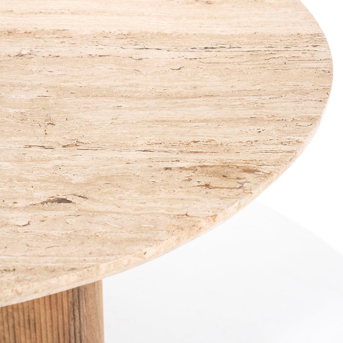 Sara Travertine/Mango Wood Dining Table - WOO .Design
