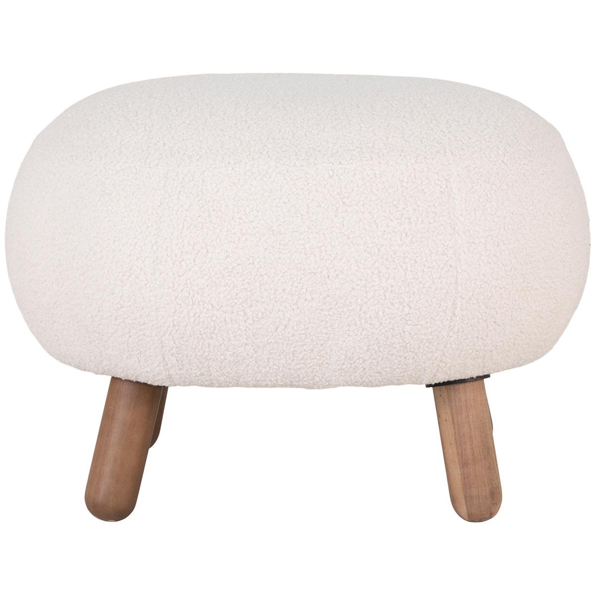 Savona White Artificial Lambskin Footrest - WOO .Design