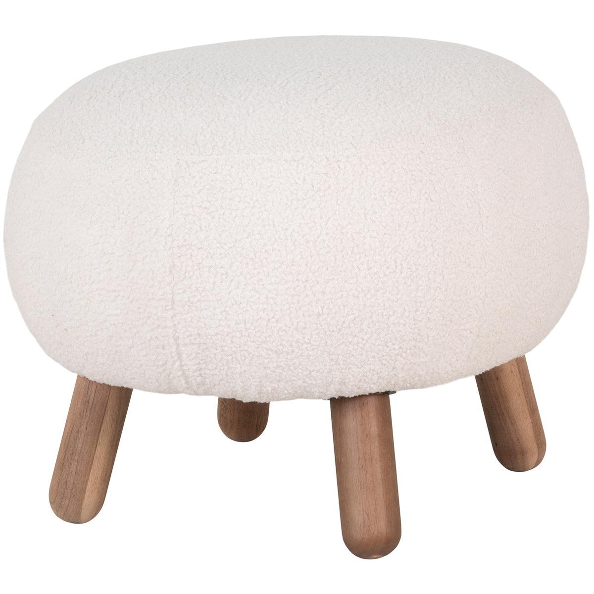 Savona White Artificial Lambskin Footrest - WOO .Design