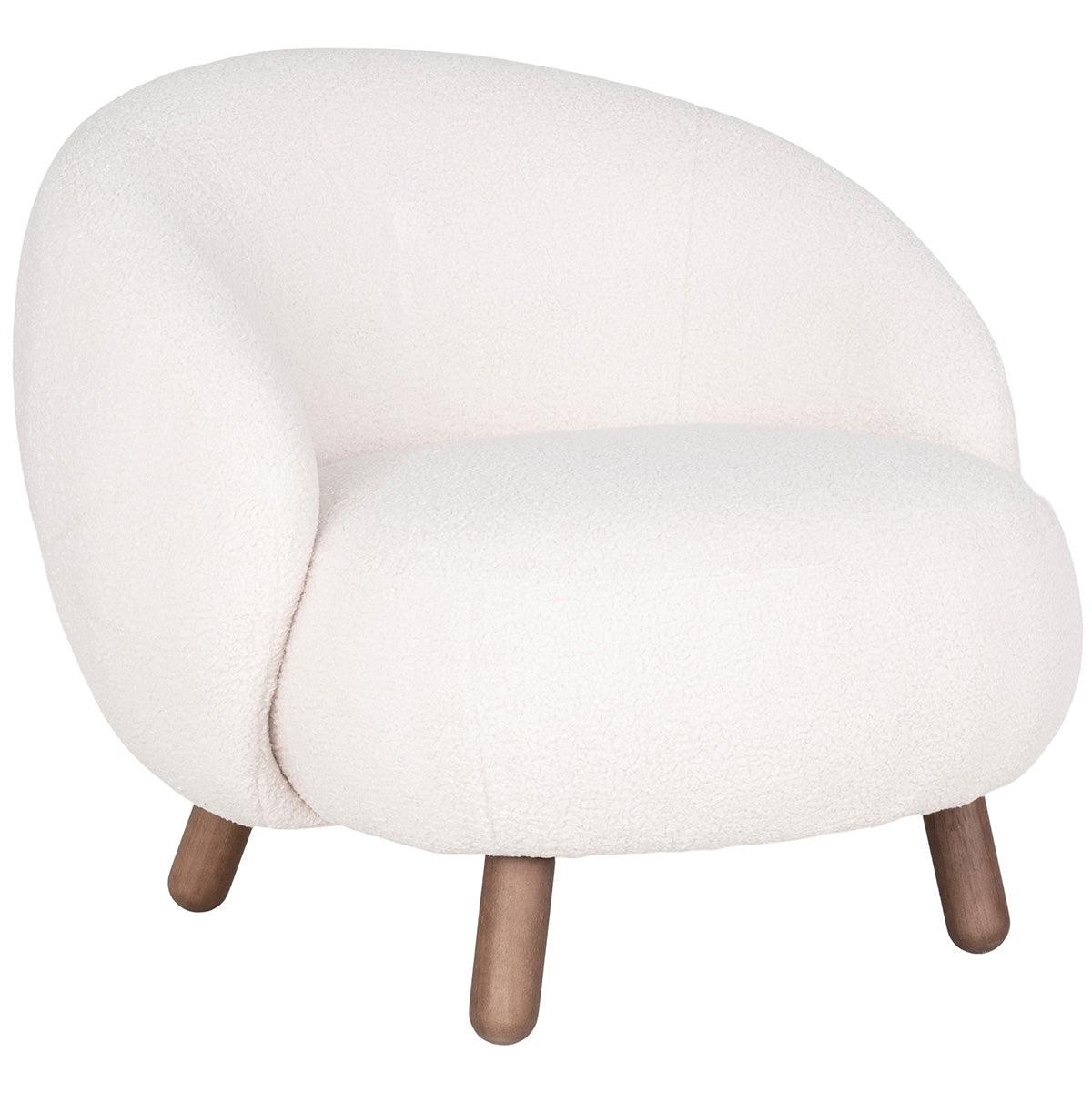 Savona White Artificial Lambskin Lounge Chair - WOO .Design