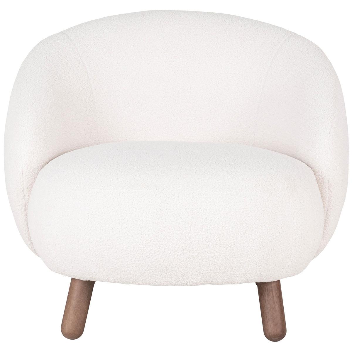 Savona White Artificial Lambskin Lounge Chair - WOO .Design