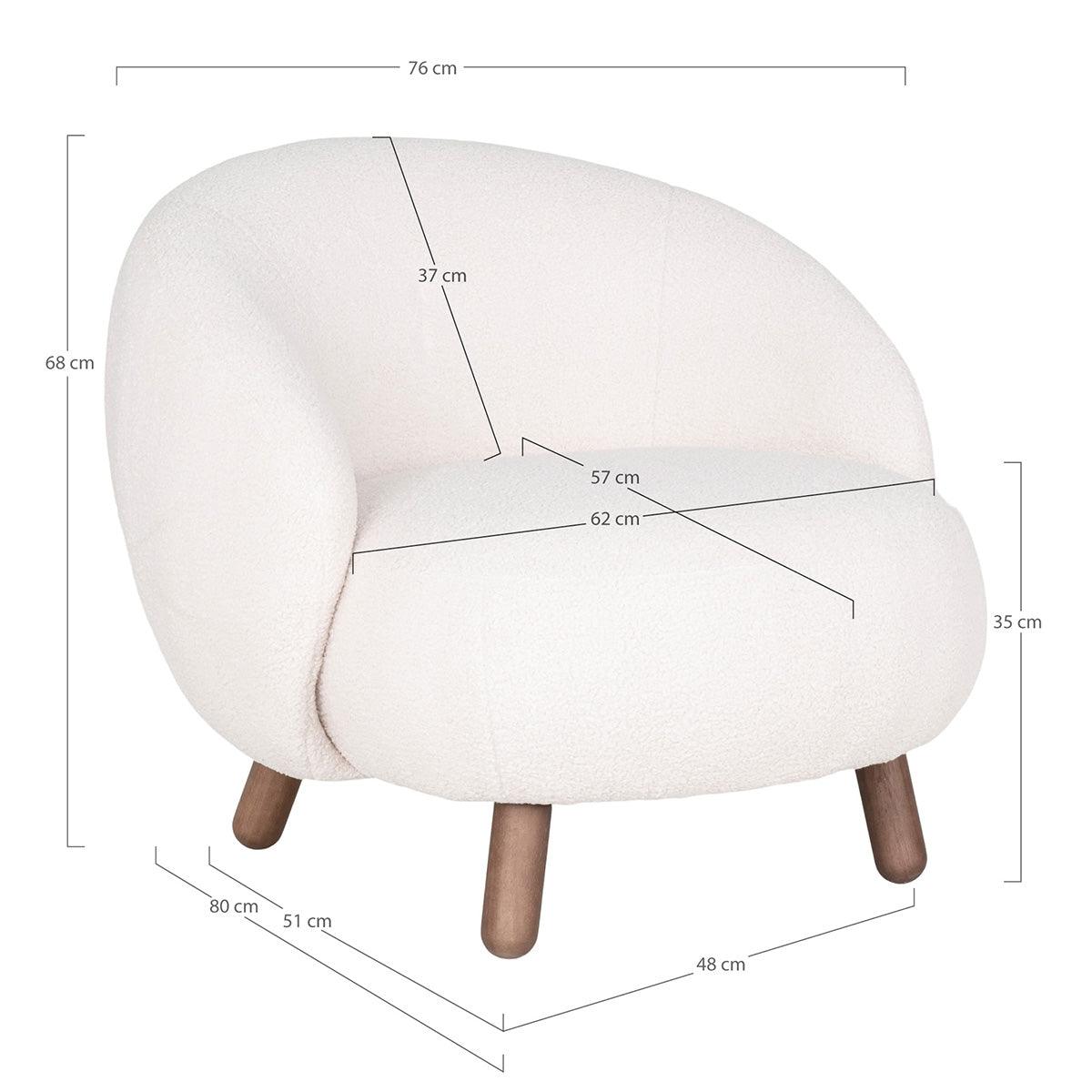 Savona White Artificial Lambskin Lounge Chair - WOO .Design