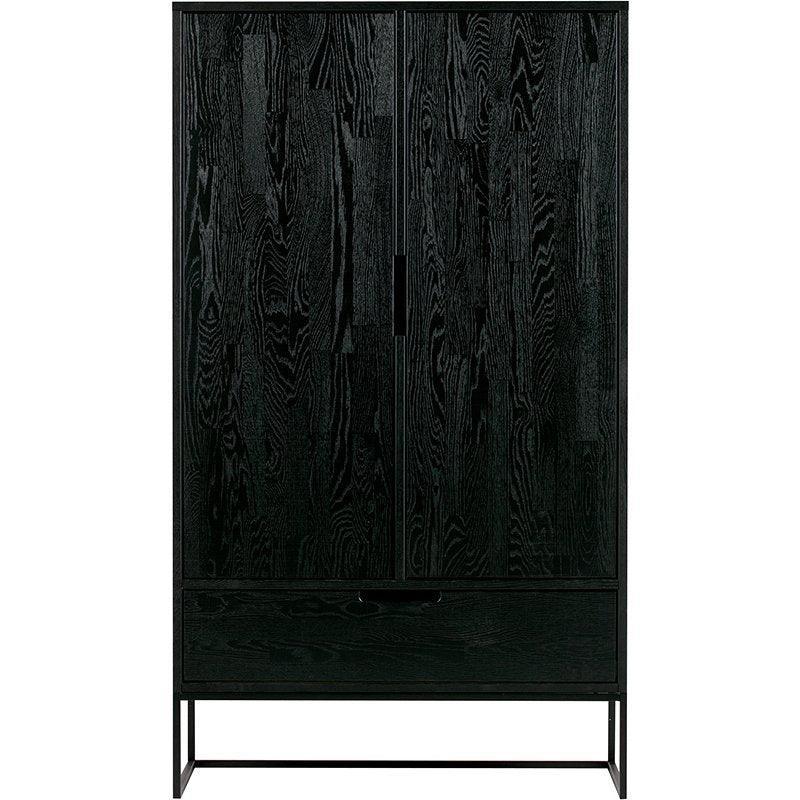 Silas Blacknight Brushed Ash Wood 2 Doors Cabinet - WOO .Design