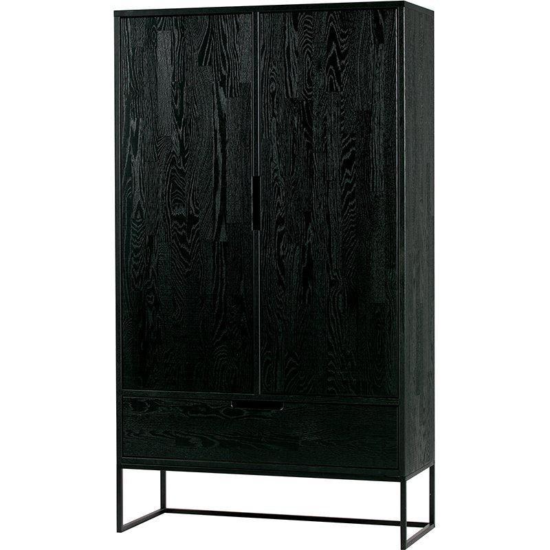 Silas Blacknight Brushed Ash Wood 2 Doors Cabinet - WOO .Design