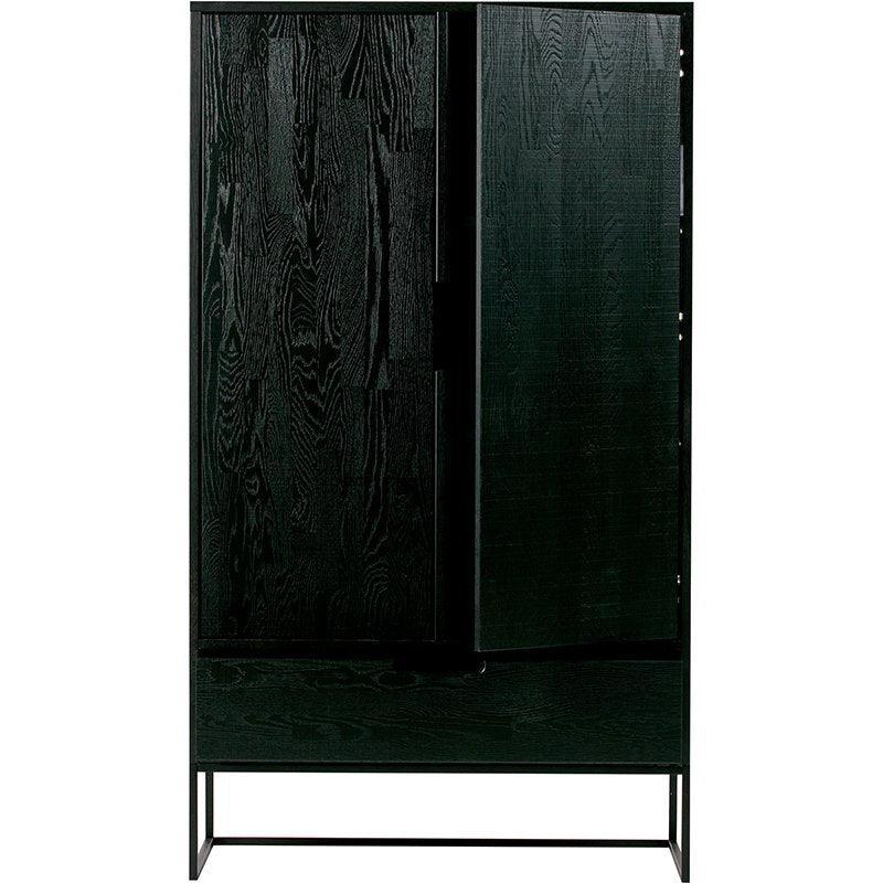 Silas Blacknight Brushed Ash Wood 2 Doors Cabinet - WOO .Design