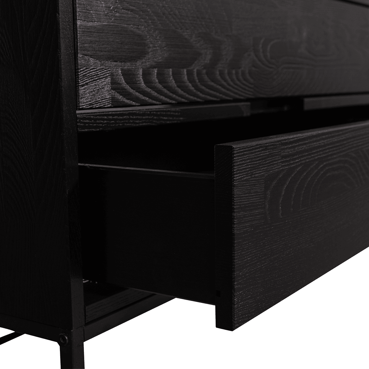Silas Blacknight Brushed Ash Wood TV Unit - WOO .Design