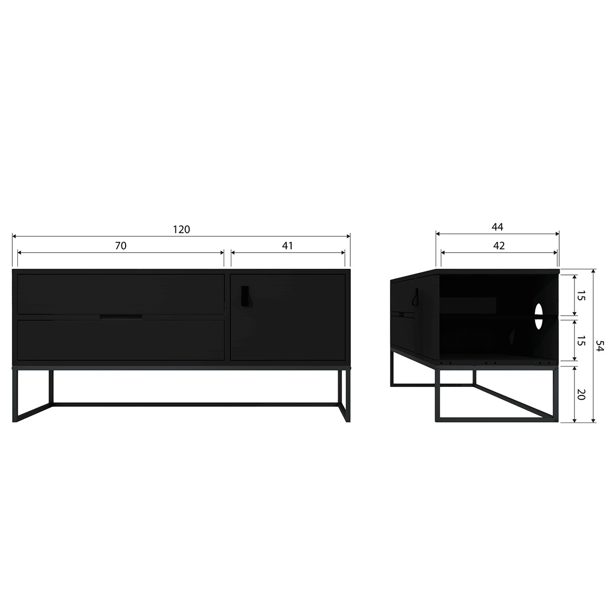 Silas Blacknight Brushed Ash Wood TV Unit - WOO .Design