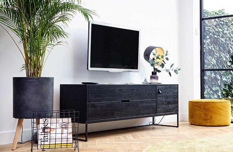 Silas Blacknight Brushed Ash Wood TV Unit - WOO .Design