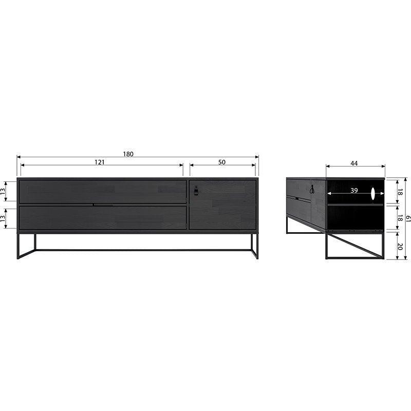Silas Blacknight Brushed Ash Wood TV Unit - WOO .Design