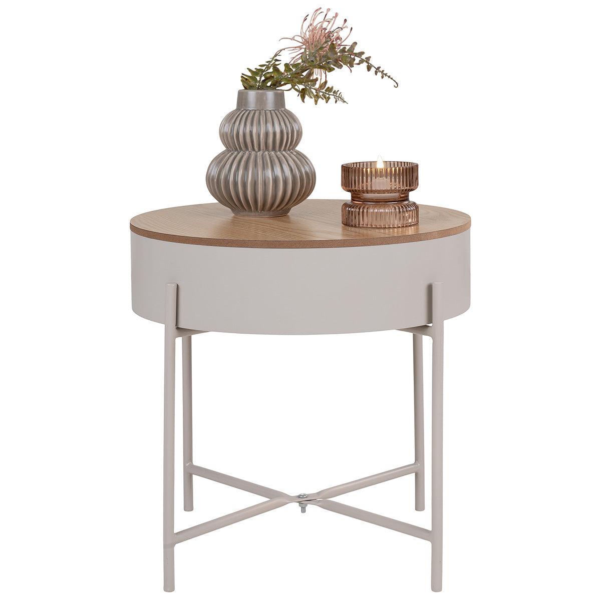 Sisco Beige/Light Grey Side Table - WOO .Design