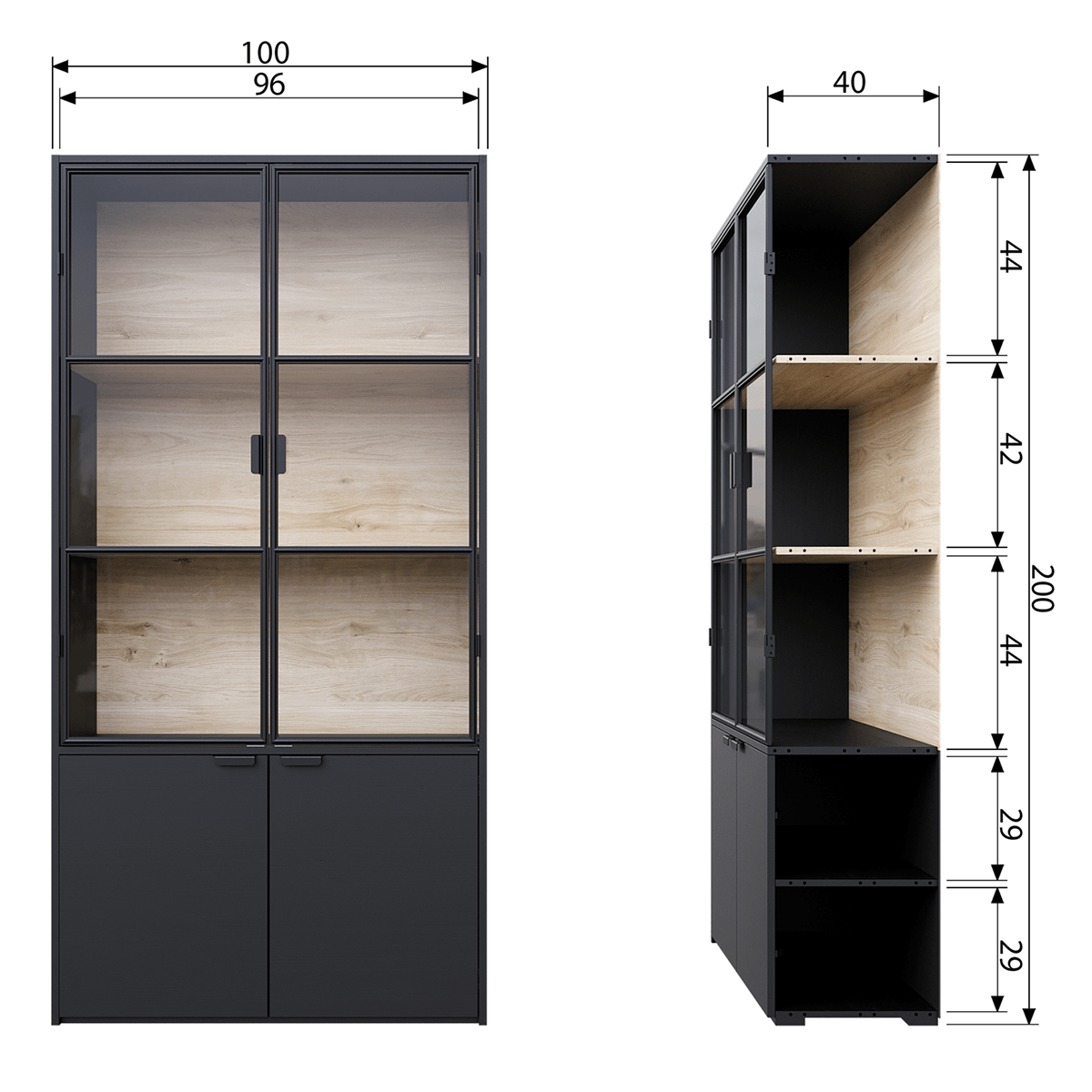 Sivan Black Display Cabinet - WOO .Design