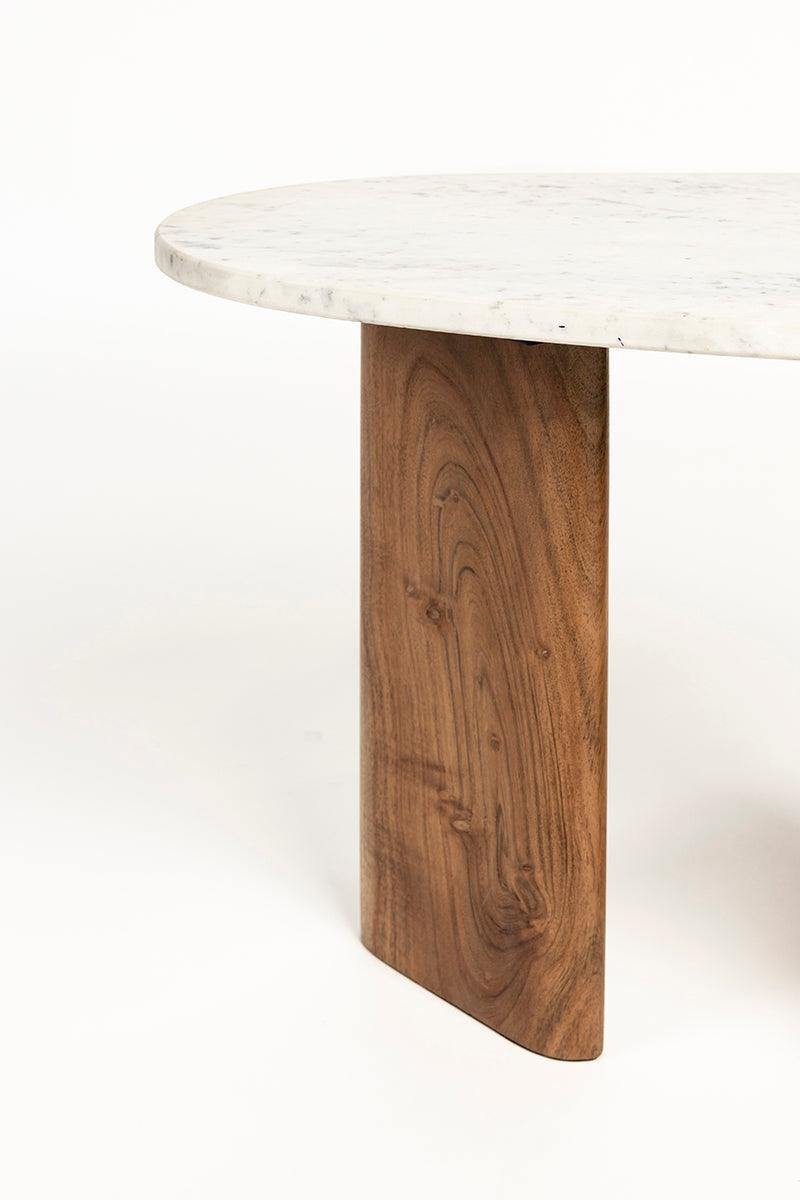 Tanda Marble/Acacia Wood Side Table - WOO .Design