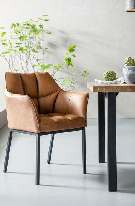 Thinktank Brown Chair with Armrest - WOO .Design