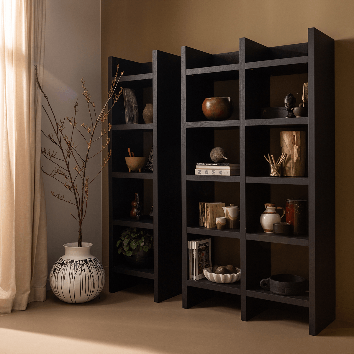 Timo Dark Brown Open Cabinet - WOO .Design