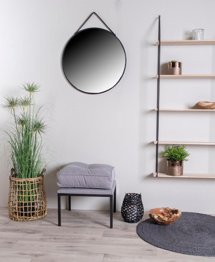 Trapani Black Round Mirror - WOO .Design