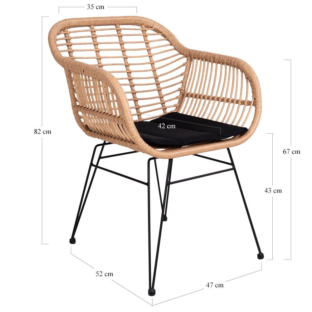 Trieste Polyrattan Armchair with Cushion (2/Set) - WOO .Design